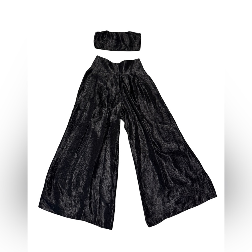 Free People Evelyn Set Size Small in Black Satin - Picture 4 of 7
